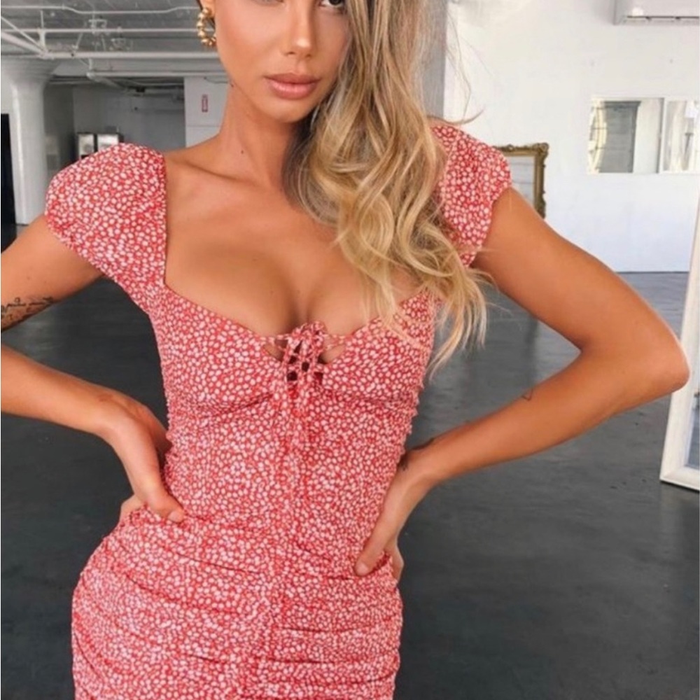 Tiger Mist Cayden Red Floral Dress
